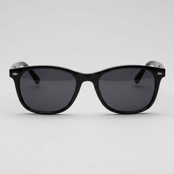 Black classic sunglasses folded position