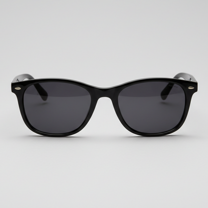 Black classic sunglasses folded position