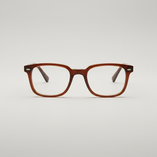 Retro square glasses front view