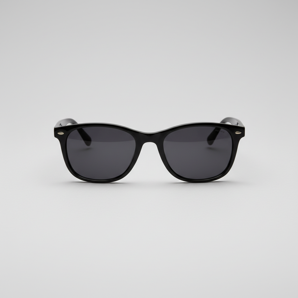 Black classic sunglasses folded position