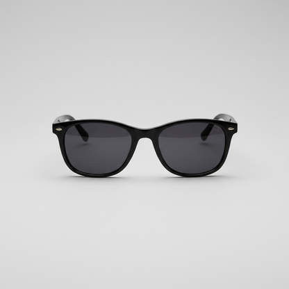 Black classic sunglasses folded position